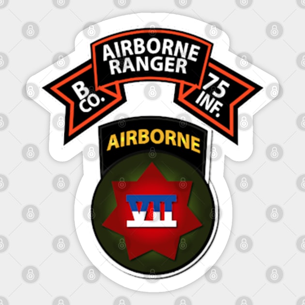 B Co 75th Ranger - VII Corps - Airborne Sticker by Bettino1998